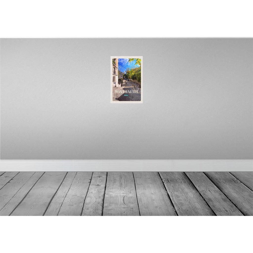 [LA-130064-H] Holzschild 30x20 cm Montmartre Paris Architektur Bildmotiv Reisemotiv Abenteuer Reisen Bild 2