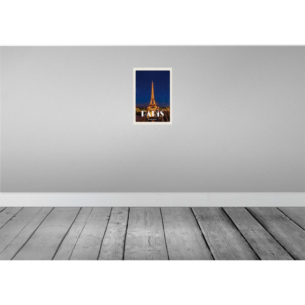 [LA-130068] Blechschild 30x20 cm Paris France Eiffelturm Nacht Lichter Abenteuer Reisen Urlaub Bild 2