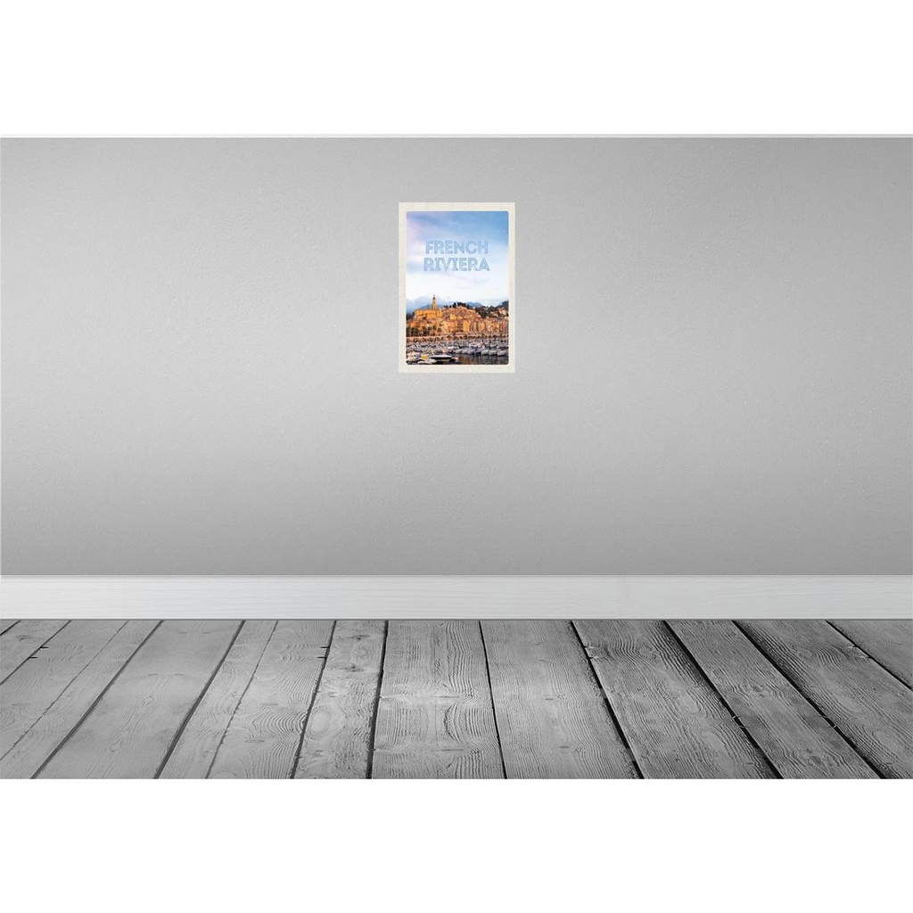 [LA-130092-H] Holzschild 30x20 cm French Riviera Panorama Bild Bildmotiv Reisemotiv Abenteuer Reisen Bild 2