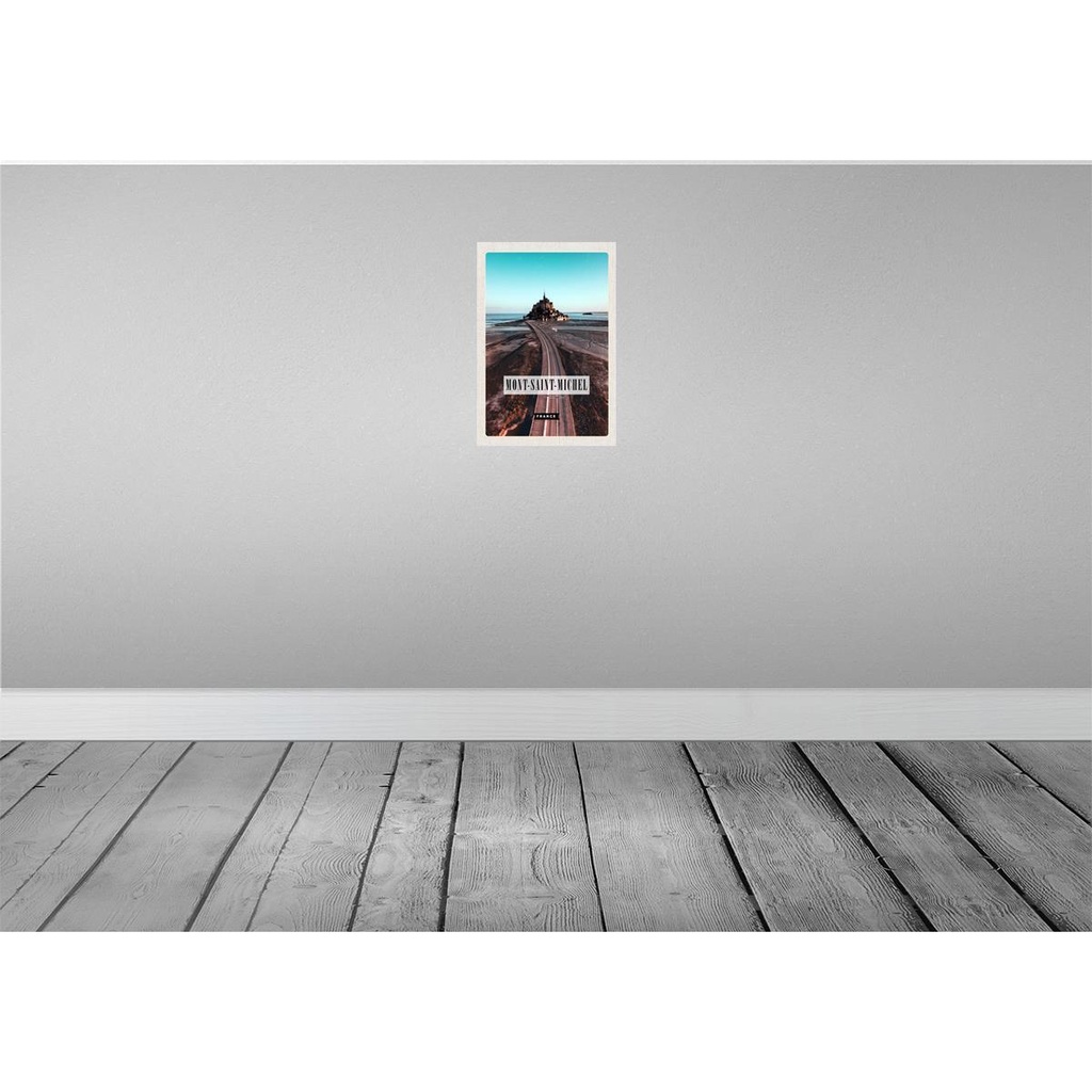 [LA-130129-H] Holzschild 30x20 cm Mont-Saint-Michel France Reiseziel Bildmotiv Reisemotiv Abenteuer Reisen Bild 2