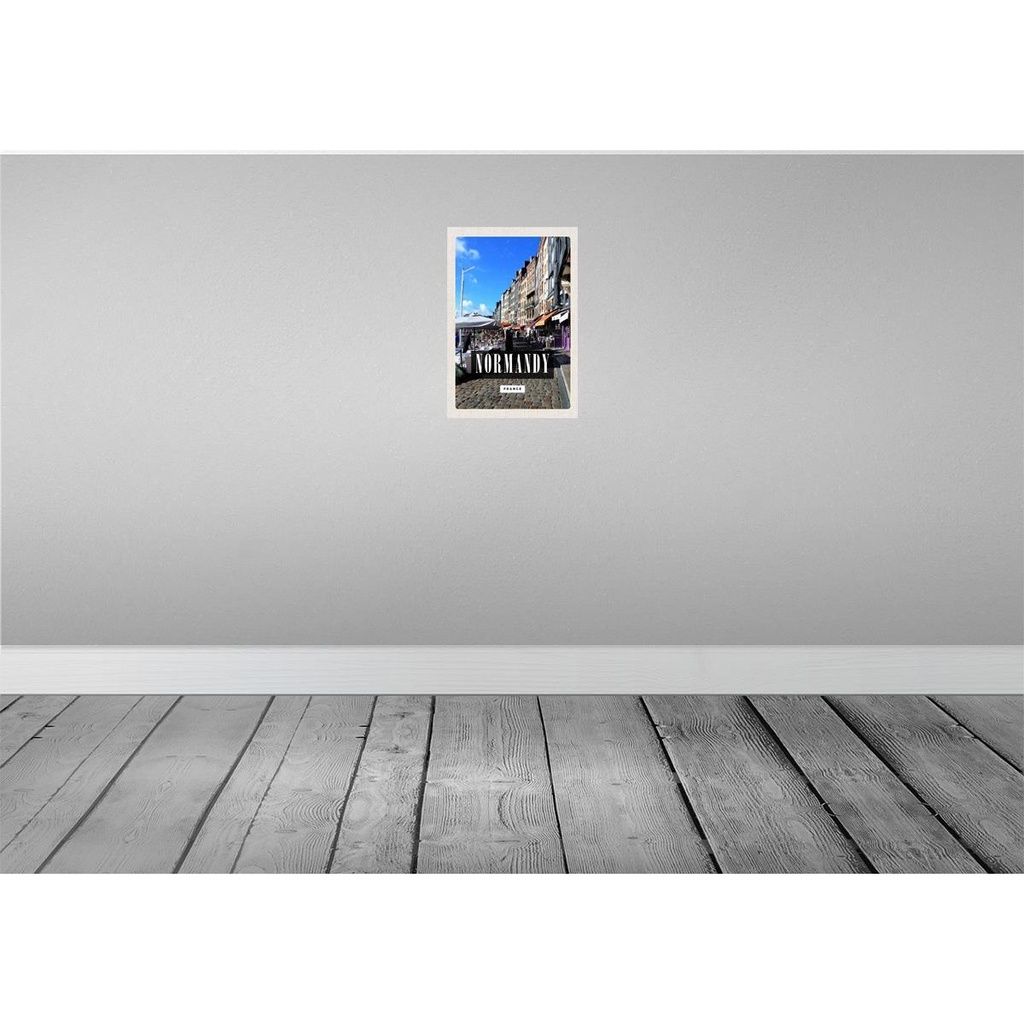 [LA-130132-H] Holzschild 30x20 cm Normandy France Stadt Reiseziel Bildmotiv Reisemotiv Abenteuer Reisen Bild 2