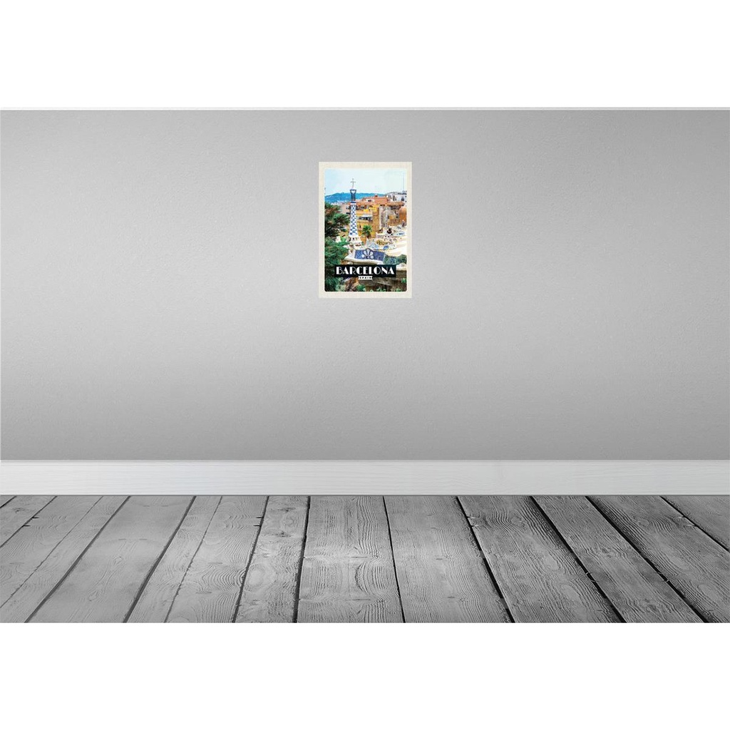 [LA-130140] Blechschild 30x20 cm Barcelona Spain Spanien Panorama Bildmotiv Reisemotiv Abenteuer Reisen Urlaub Bild 2