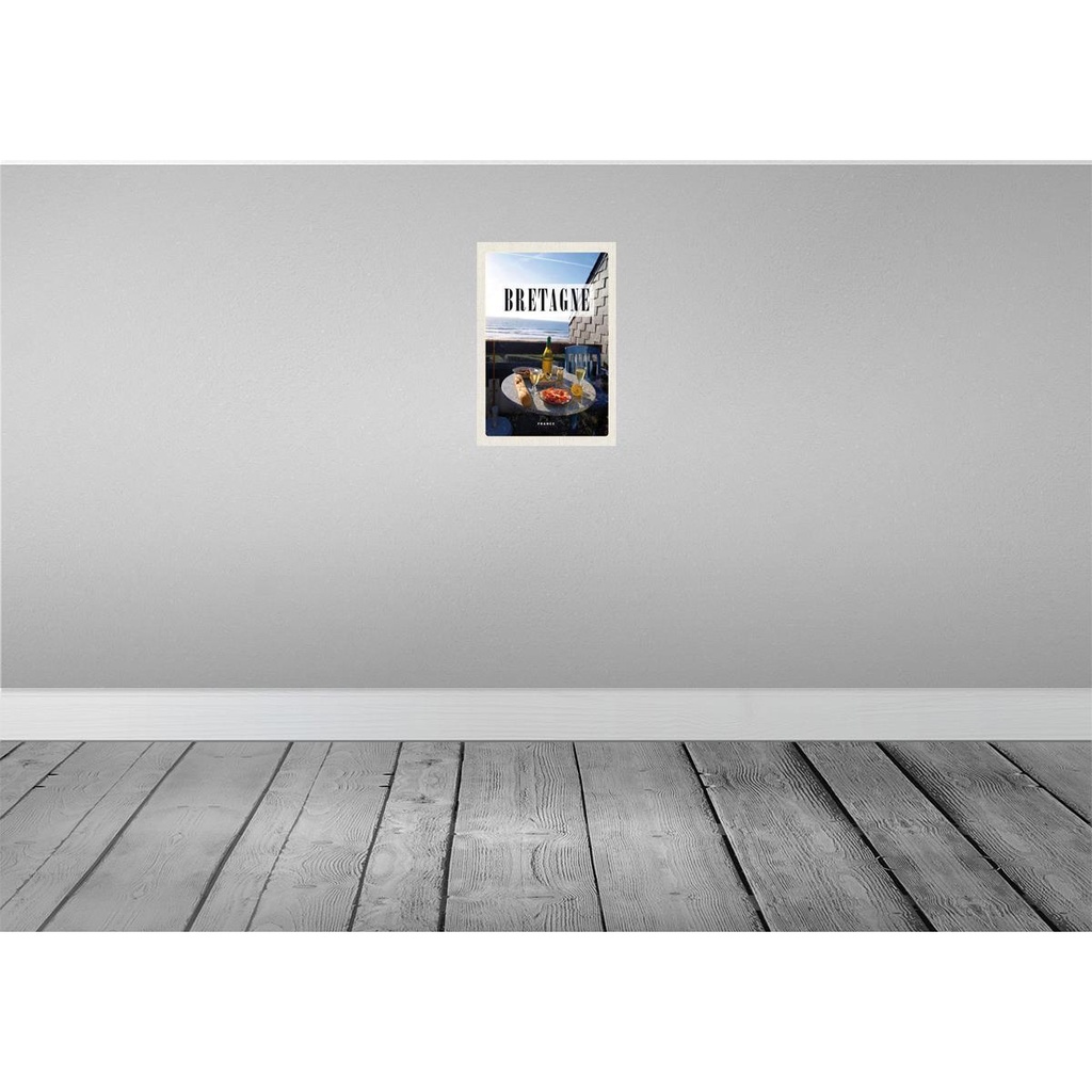 [LA-130141] Blechschild 30x20 cm Bretagne Drance Frühstück Bildmotiv Reisemotiv Abenteuer Reisen Urlaub Bild 2