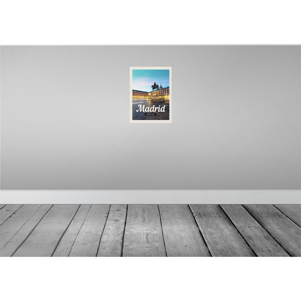 [LA-130149] Blechschild 30x20 cm Madrid Spain Stadt Sonnenuntergang Bildmotiv Reisemotiv Abenteuer Reisen Urlaub Bild 2