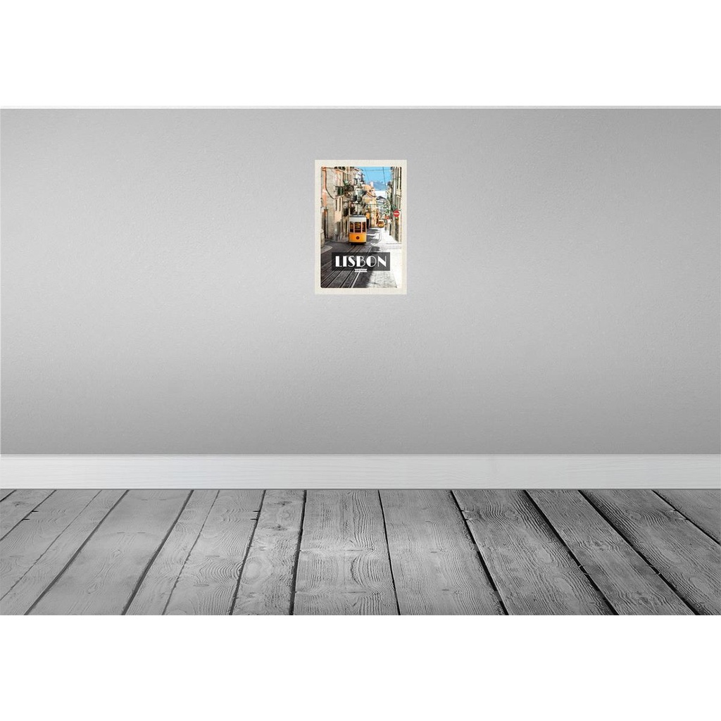 [LA-130164] Blechschild 30x20 cm Lisbon Portugal Straßenbahn Bildmotiv Reisemotiv Abenteuer Reisen Urlaub Bild 2