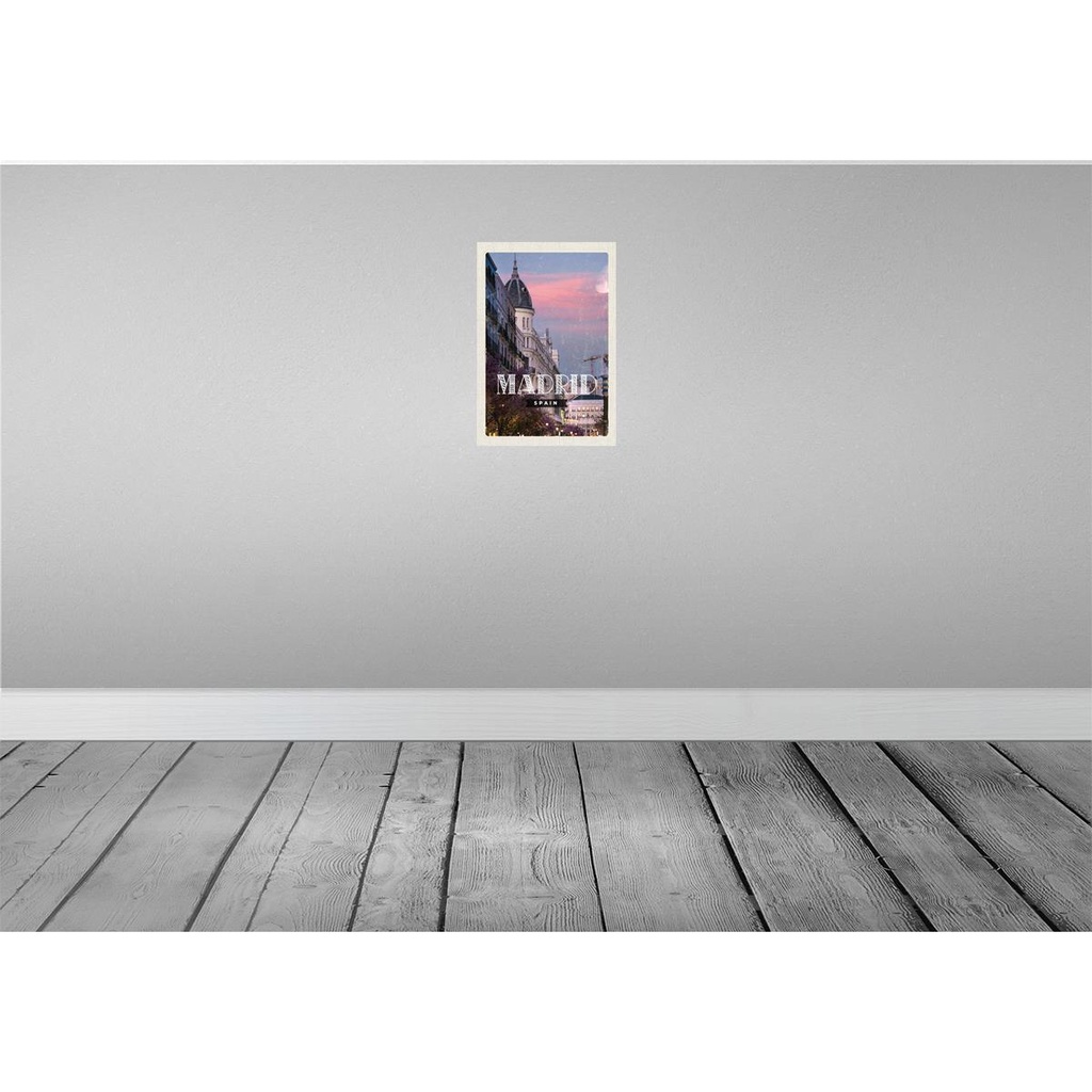 [LA-130193-H] Holzschild 30x20 cm Madrid Spain Architektur Reiseziel Bildmotiv Reisemotiv Abenteuer Reisen Bild 2
