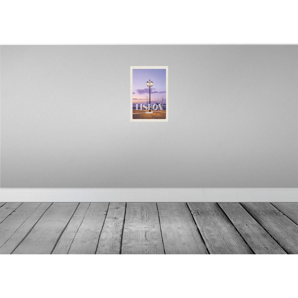 [LA-130203-H] Holzschild 30x20 cm Lisbon Portugal Sonnenuntergang Bildmotiv Reisemotiv Abenteuer Reisen Bild 2