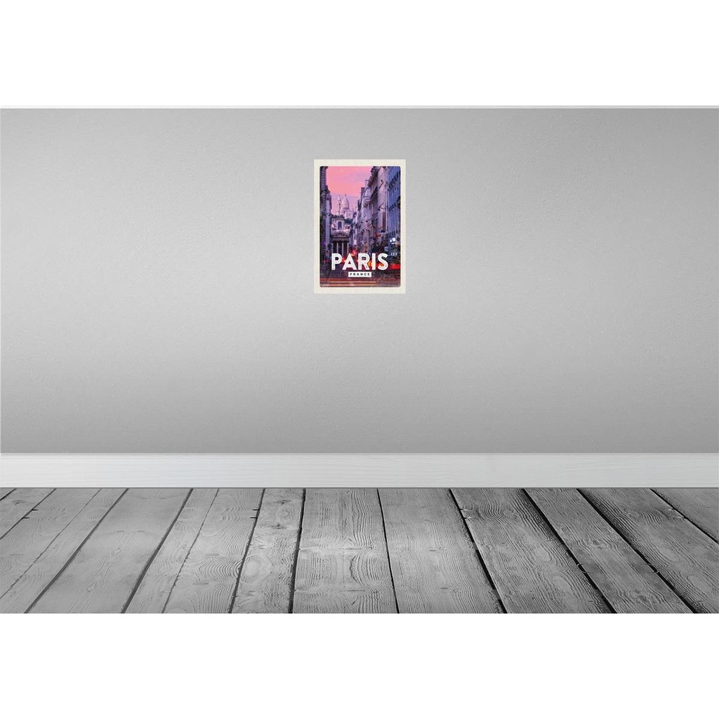 [LA-130223] Blechschild 30x20 cm Paris Panorama Sonnenuntergang Bildmotiv Reisemotiv Abenteuer Reisen Urlaub Bild 2
