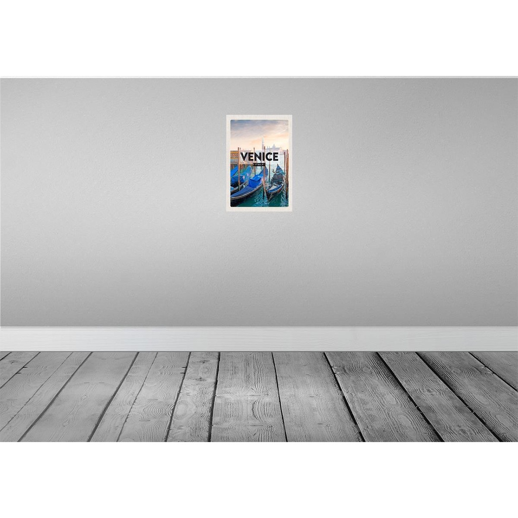 [LA-130229-H] Holzschild 30x20 cm Venice Venedig Boote Meer Bildmotiv Reisemotiv Abenteuer Reisen Bild 2