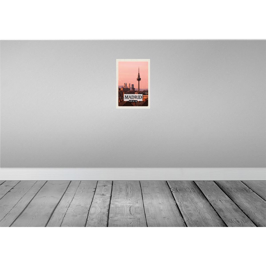 [LA-130237] Blechschild 30x20 cm Madrid Spanien Architektur Retro Bildmotiv Reisemotiv Abenteuer Reisen Urlaub Häuser Bild 2