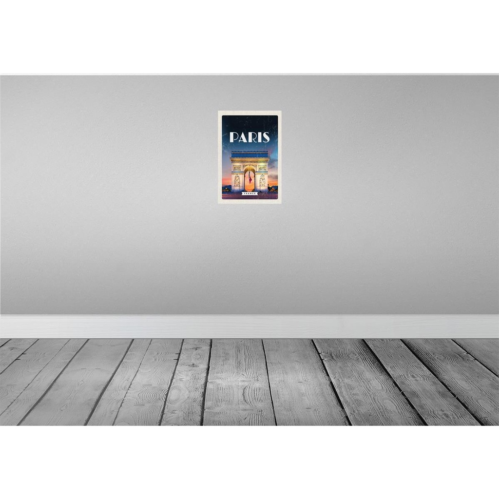 [LA-130238-H] Holzschild 30x20 cm Paris France Arc de Triomphe Retro Bildmotiv Reisemotiv Abenteuer Reisen Bild 2