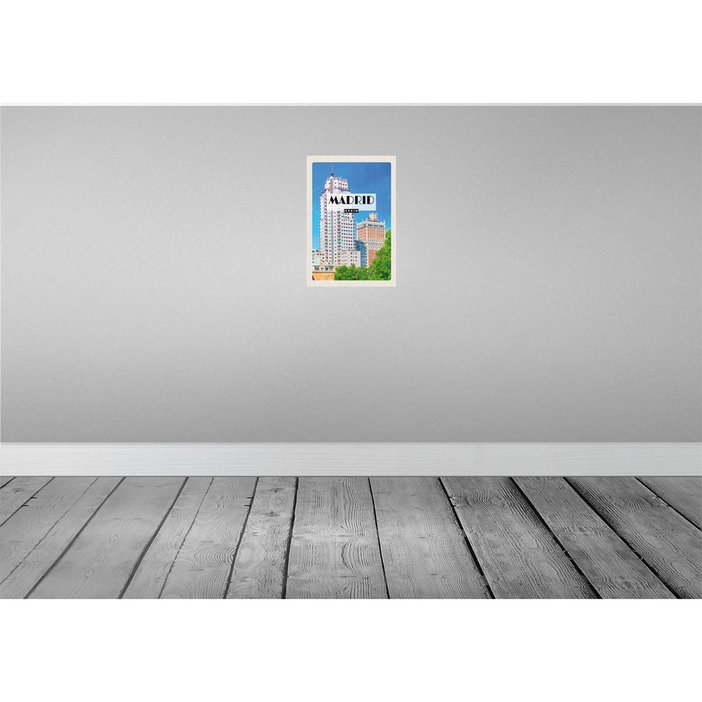 [LA-130242] Blechschild 30x20 cm Madrid Spanien Architektur Hochhaus Bildmotiv Reisemotiv Abenteuer Reisen Urlaub Häuser Bild 2