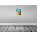 [LA-130248-H] Holzschild 30x20 cm Paris Frankreich Nacht Architektur Bild 2