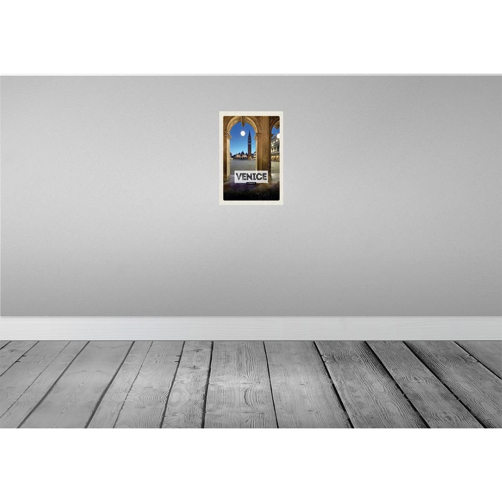 [LA-130254-H] Holzschild 30x20 cm Venice Italien Nacht Architektur Bildmotiv Reisemotiv Abenteuer Reisen Bild 2
