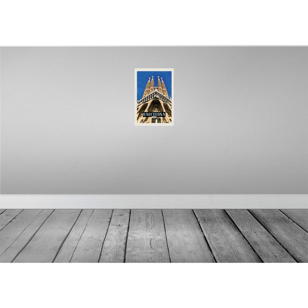 [LA-130255-H] Holzschild 30x20 cm Barcelona Spanien Reiseziel Trip Bildmotiv Reisemotiv Abenteuer Reisen Bild 2