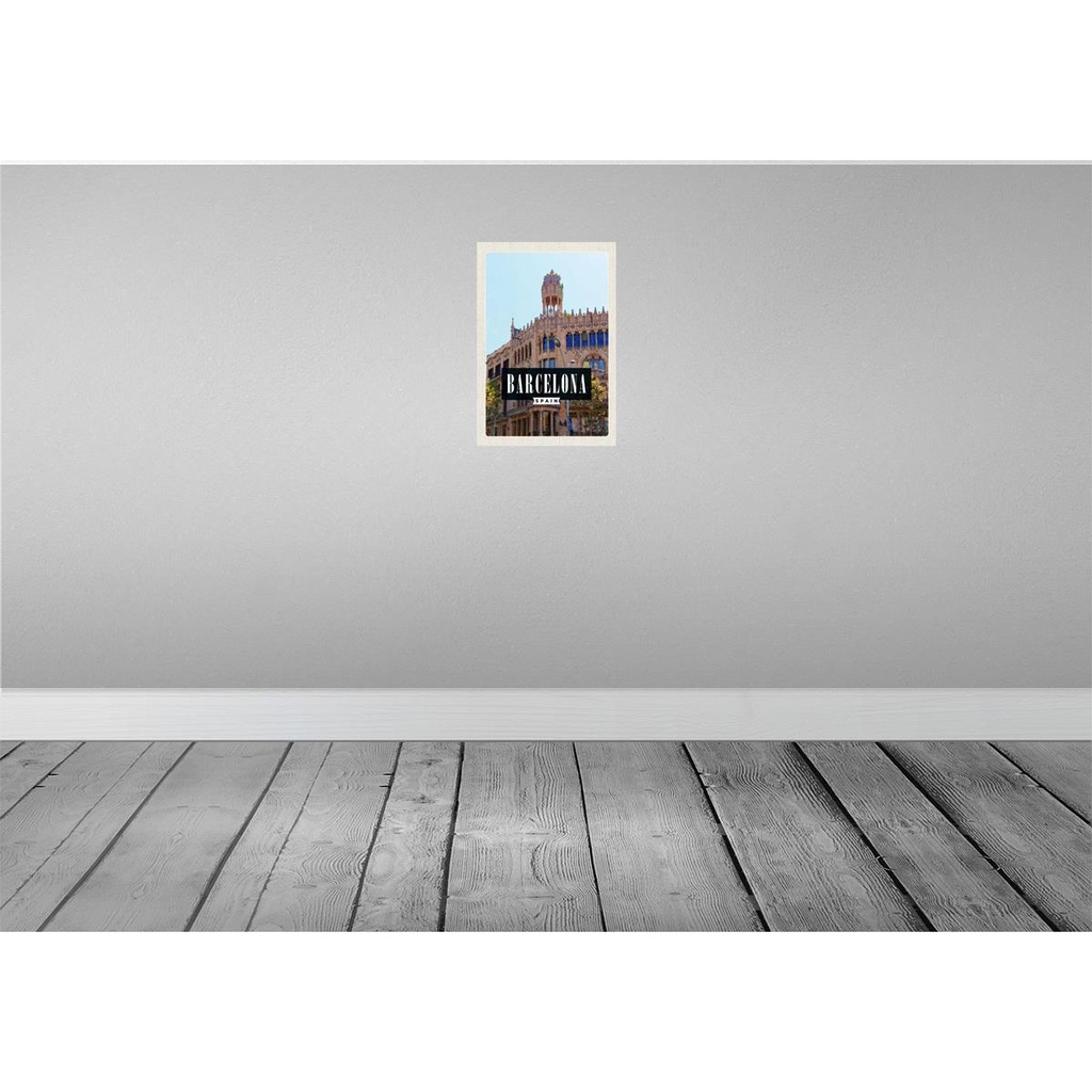 [LA-130264-H] Holzschild 30x20 cm Barcelona Spanien Sargrada Bildmotiv Reisemotiv Abenteuer Reisen Bild 2