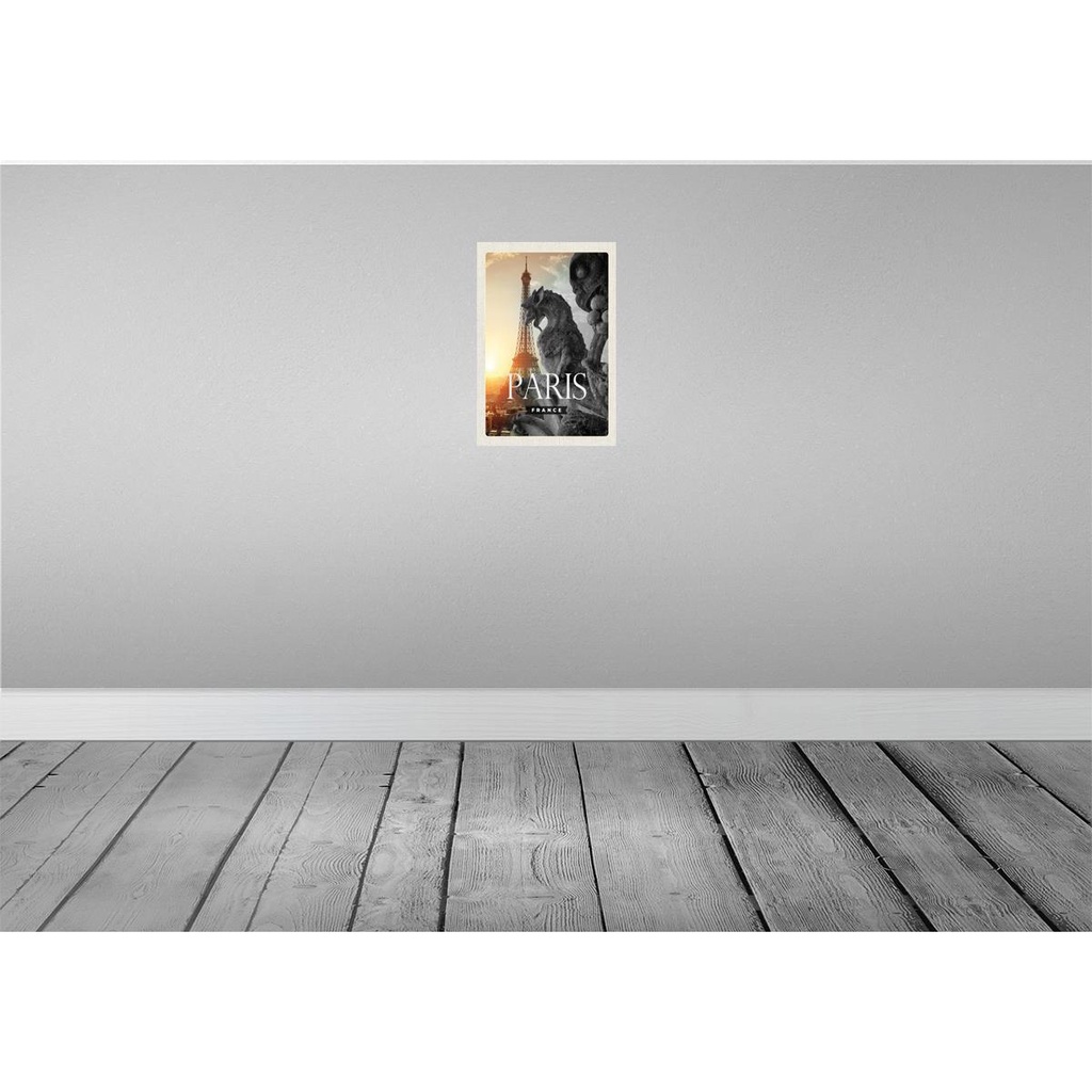 [LA-130267-H] Holzschild 30x20 cm Paris Frankreich Eifelturm Drachen Bild 2