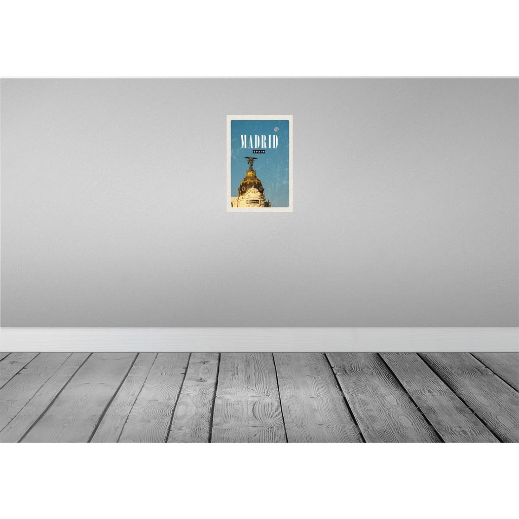 [LA-130274] Blechschild 30x20 cm Madrid Spanien Metropolis Gebäude Bildmotiv Reisemotiv Abenteuer Reisen Urlaub Bild 2