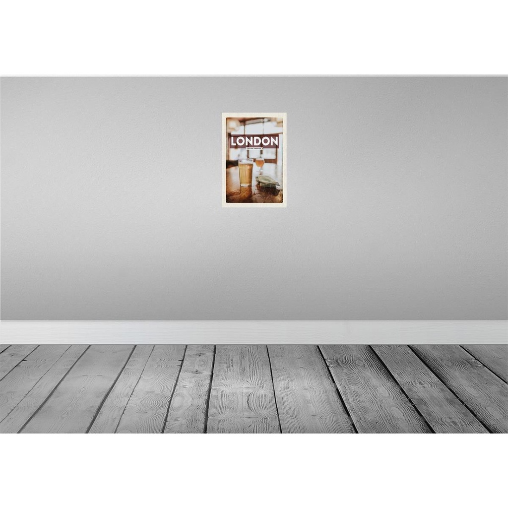[LA-130283-H] Holzschild 30x20 cm London UK Kingdom Corona Bildmotiv Reisemotiv Abenteuer Reisen Bild 2