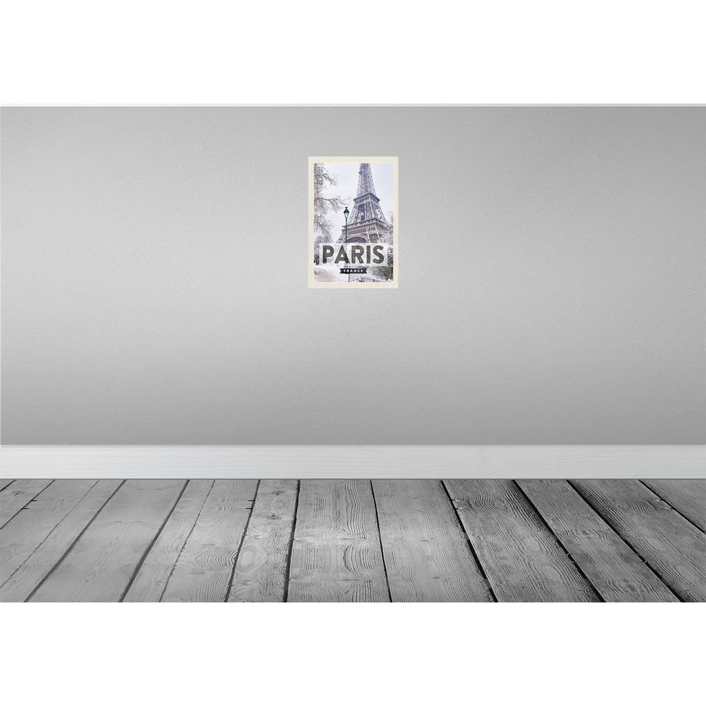 [LA-130287] Blechschild 30x20 cm Paris Frankreich Eiffelturm Schnee Abenteuer Reisen Urlaub Bild 2