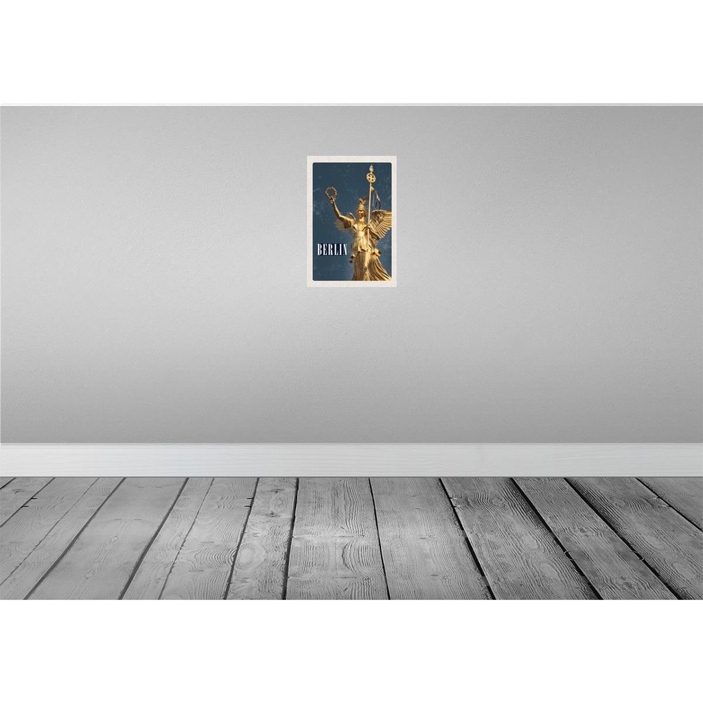 [LA-130377-H] Holzschild 30x20 cm Berlin Deutschland Siegessäule Gold Bildmotiv Reisemotiv Abenteuer Reisen Bild 2