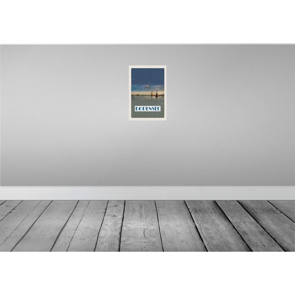 [LA-130382-H] Holzschild 30x20 cm Bodensee Deutschland Strand See Möwe Bildmotiv Reisemotiv Abenteuer Reisen Bild 2
