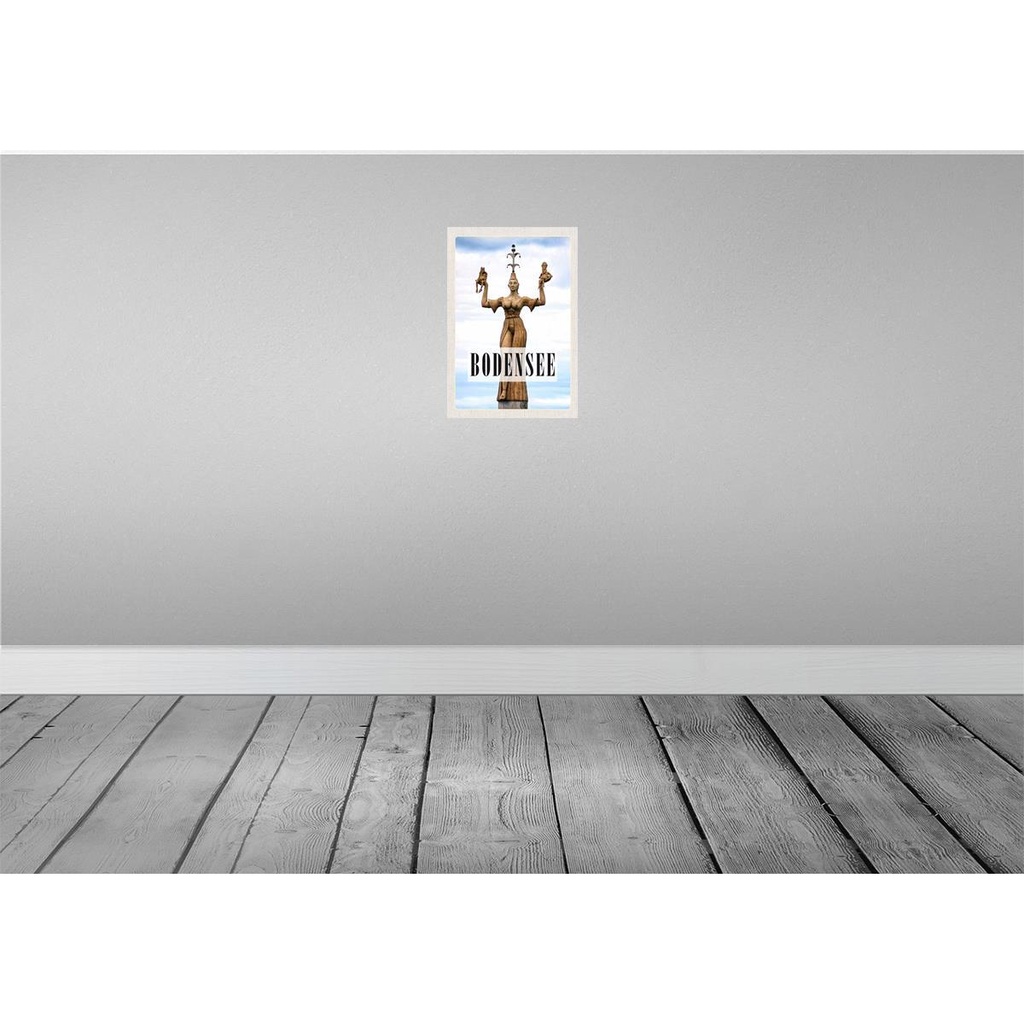 [LA-130385] Blechschild 30x20 cm Bodensee Deutschland Statue Frau Bildmotiv Reisemotiv Abenteuer Reisen Urlaub Bild 2