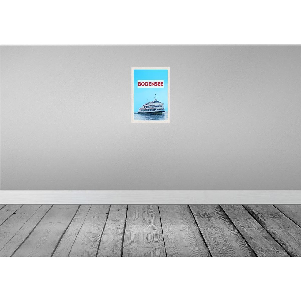 [LA-130391-H] Holzschild 30x20 cm Bodensee Deutschland Schiff auf See Bildmotiv Reisemotiv Abenteuer Reisen Bild 2