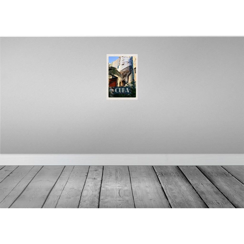 [LA-130402] Blechschild 30x20 cm Cuba Karibik Gemälde auf Hauswand Bildmotiv Reisemotiv Abenteuer Reisen Urlaub Bild 2