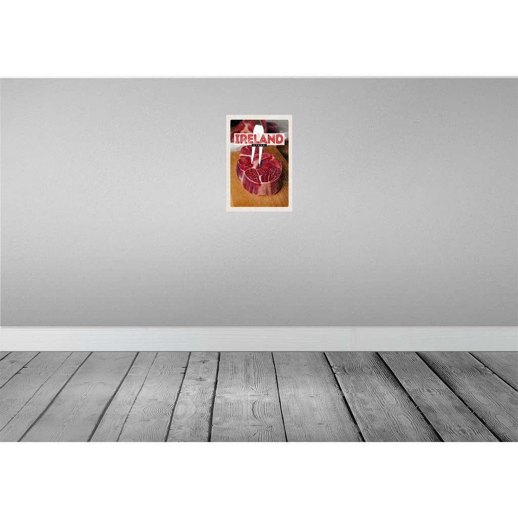[LA-130446] Blechschild 30x20 cm Irland Essen rotes Steak Fleisch Bildmotiv Reisemotiv Abenteuer Reisen Urlaub Bild 2