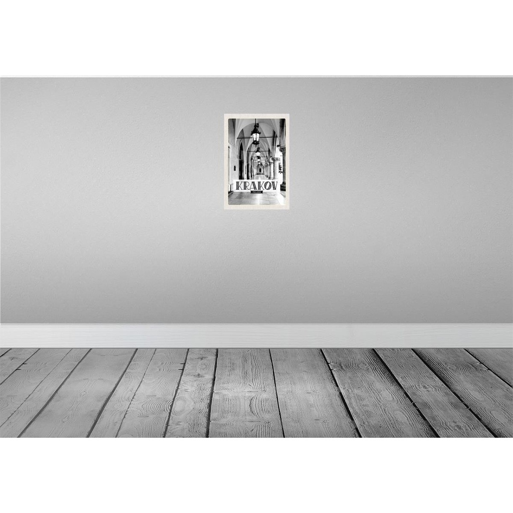 [LA-130458] Blechschild 30x20 cm Krakow Kleinpolen schwarz weiß Gang Bildmotiv Reisemotiv Abenteuer Reisen Urlaub Bild 2