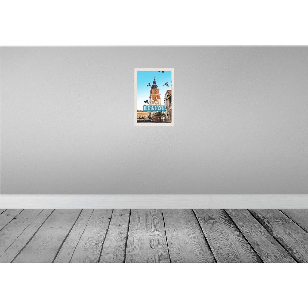 [LA-130464-H] Holzschild 30x20 cm Krakow Polen Riese Europa Gemälde Bildmotiv Reisemotiv Abenteuer Reisen Bild 2