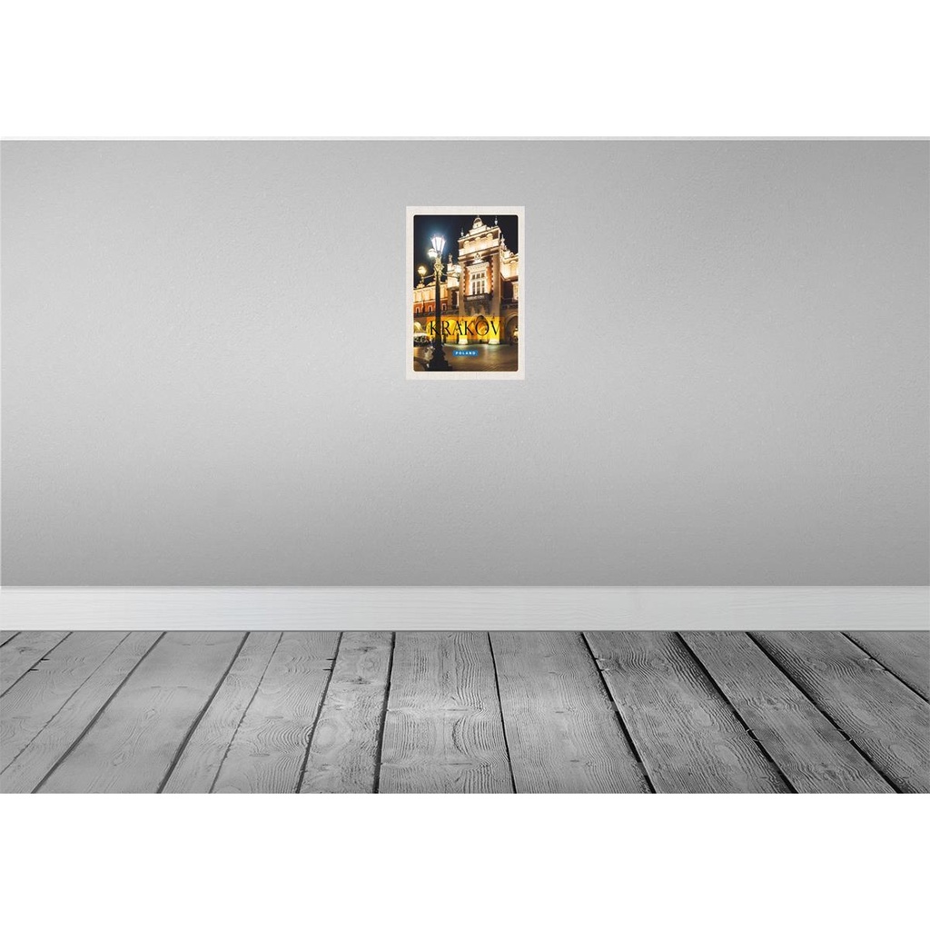 [LA-130468] Blechschild 30x20 cm Krakow Polen Urlaub Stadt bei Nacht Laterne Bildmotiv Reisemotiv Abenteuer Reisen Bild 2