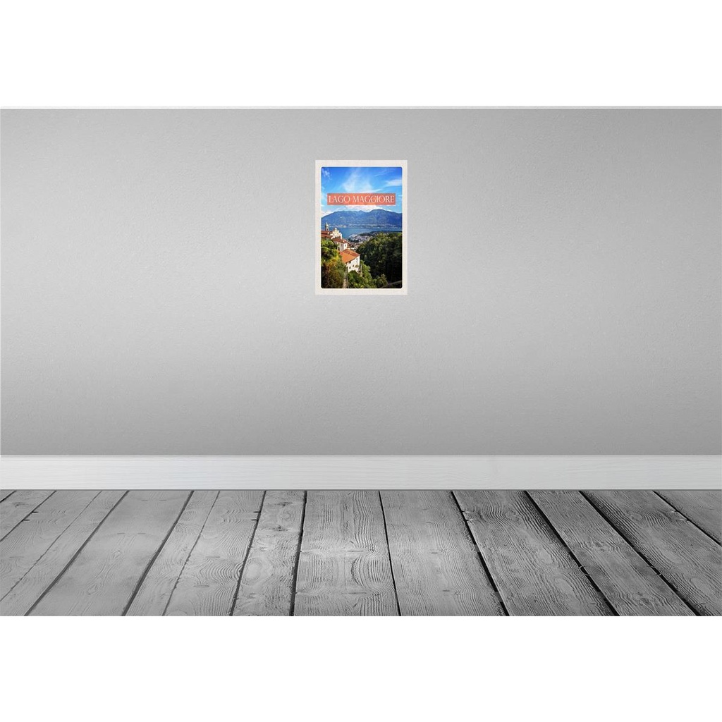 [LA-130481] Blechschild 30x20 cm Lago maggiore Gebirge Natur Meer Bildmotiv Reisemotiv Abenteuer Reisen Urlaub Bild 2
