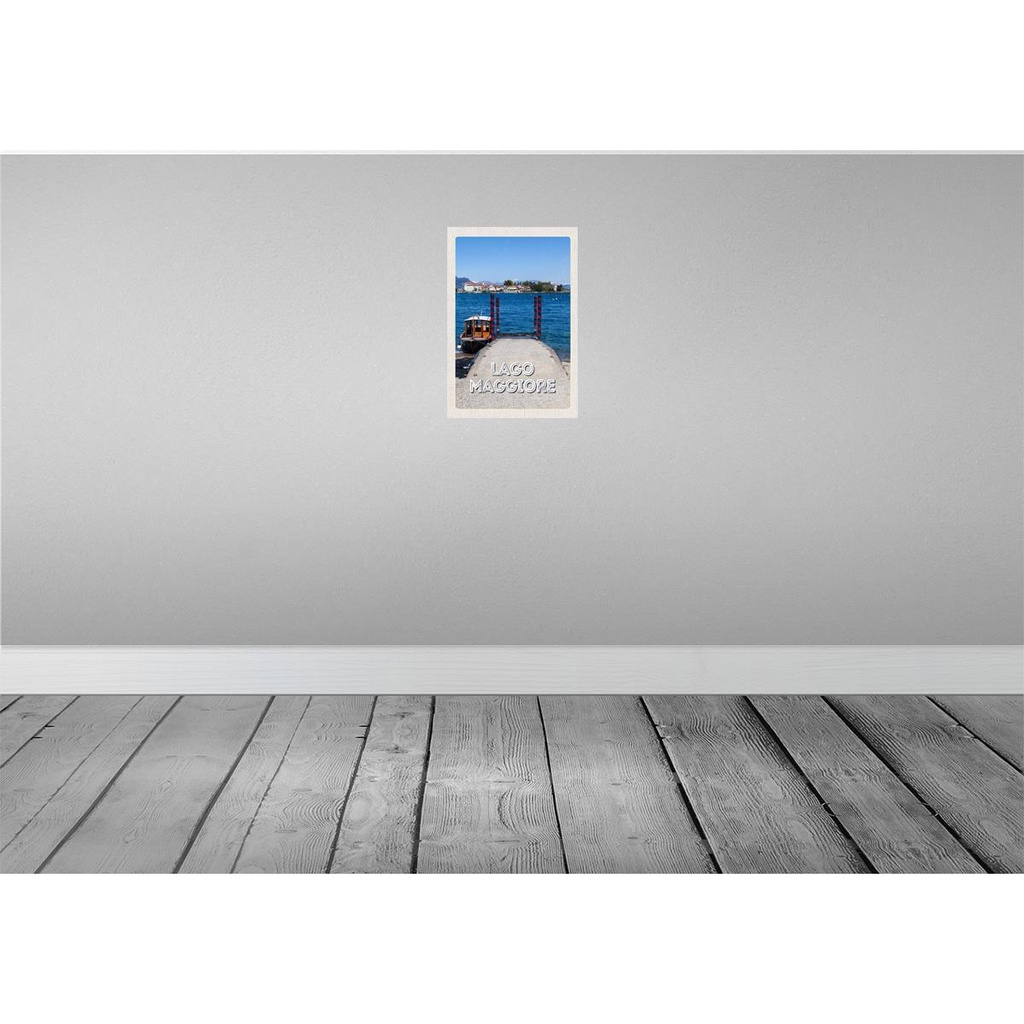 [LA-130482-H] Holzschild 30x20 cm Lago Maggiore Luxus Insel Meer Bildmotiv Reisemotiv Abenteuer Reisen Bild 2