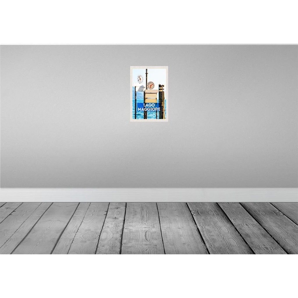 [LA-130485] Blechschild 30x20 cm Lago Maggiore Urlaub Uhr Zeit Meer Gebirge Bildmotiv Reisemotiv Abenteuer Reisen Bild 2