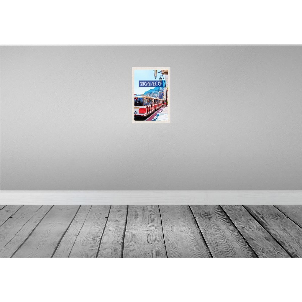 [LA-130491-H] Holzschild 30x20 cm Monaco Frabkreich Tour Innenstadt Trip Bild 2