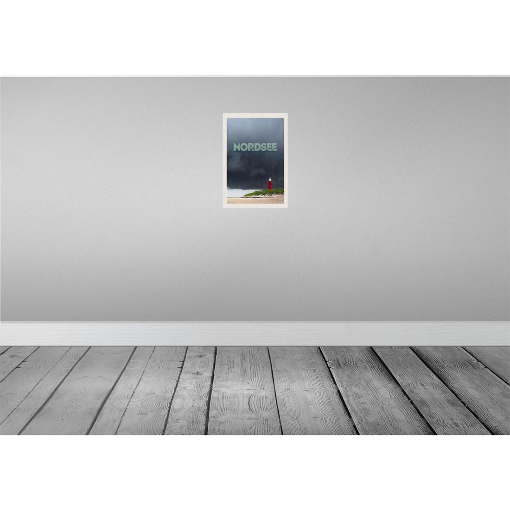 [LA-130501] Blechschild 30x20 cm Nordsee Leuchtturm Gewitter Bildmotiv Reisemotiv Abenteuer Reisen Urlaub Bild 2