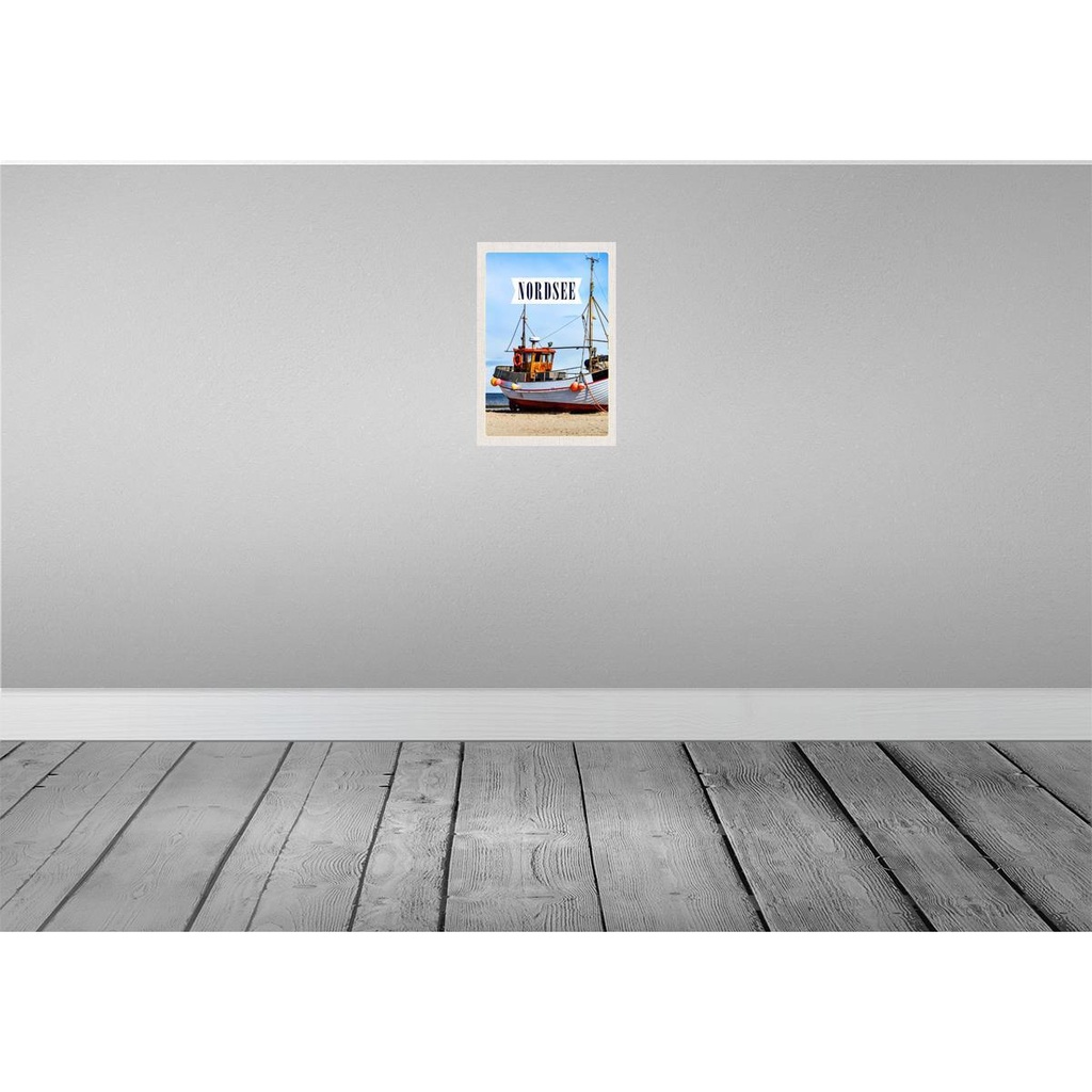[LA-130504-H] Holzschild 30x20 cm Nordsee Strand Schiff Meer Bildmotiv Reisemotiv Abenteuer Reisen Bild 2