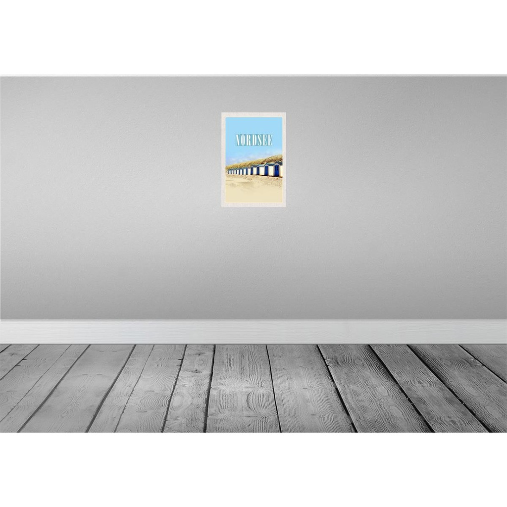 [LA-130506] Blechschild 30x20 cm Nordsee Strand Stranhäusschen Sonner Bildmotiv Reisemotiv Abenteuer Reisen Urlaub Bild 2
