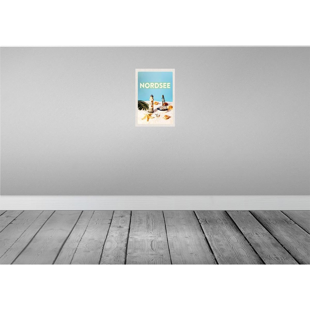 [LA-130510-H] Holzschild 30x20 cm Nordsee Leuchtturm Strand Seestern Bildmotiv Reisemotiv Abenteuer Reisen Bild 2