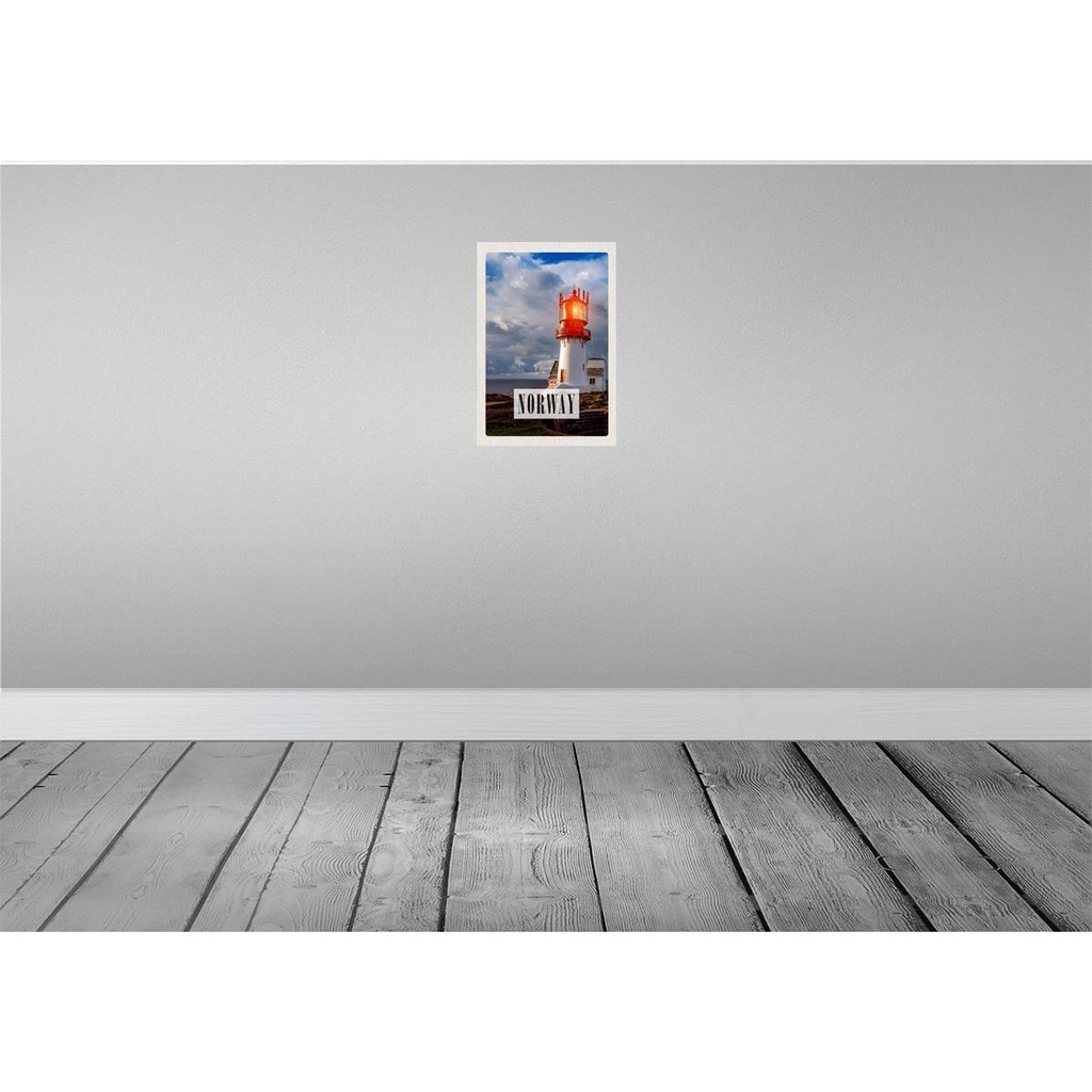 [LA-130514-H] Holzschild 30x20 cm Norwegen Leuchtturm Gewitter Meer Bildmotiv Reisemotiv Abenteuer Reisen Bild 2
