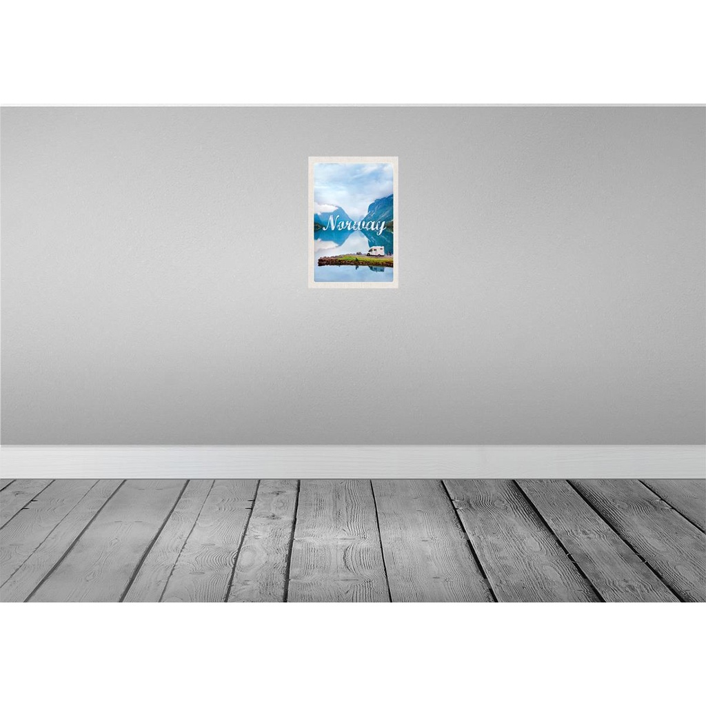 [LA-130519] Blechschild 30x20 cm Norwegen Camping Meer Natur Bildmotiv Reisemotiv Abenteuer Reisen Urlaub Bild 2