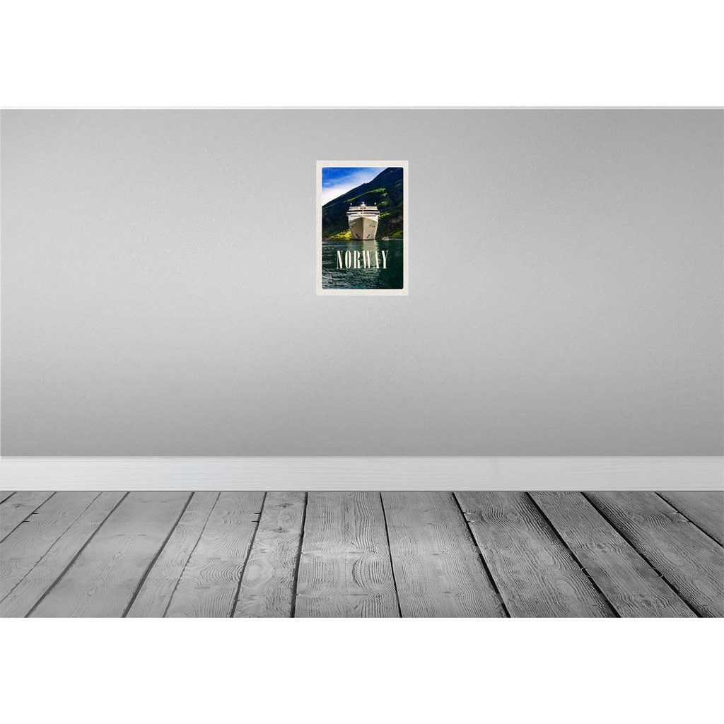 [LA-130520] Blechschild 30x20 cm Norwegen Yacht Gebirge Meer Natur Bildmotiv Reisemotiv Abenteuer Reisen Urlaub Bild 2