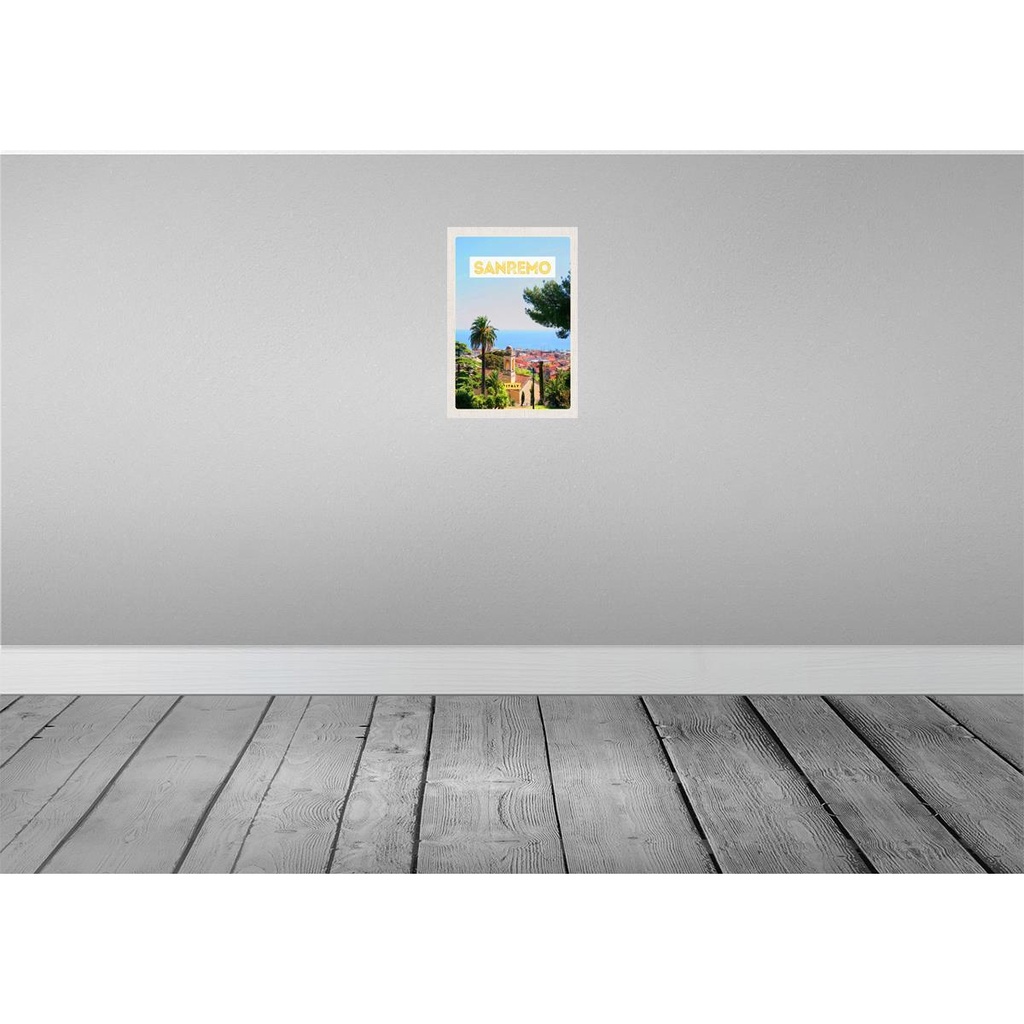 [LA-130535-H] Holzschild 30x20 cm Sanremo Italien Sonne Sommer Bildmotiv Reisemotiv Abenteuer Reisen Bild 2