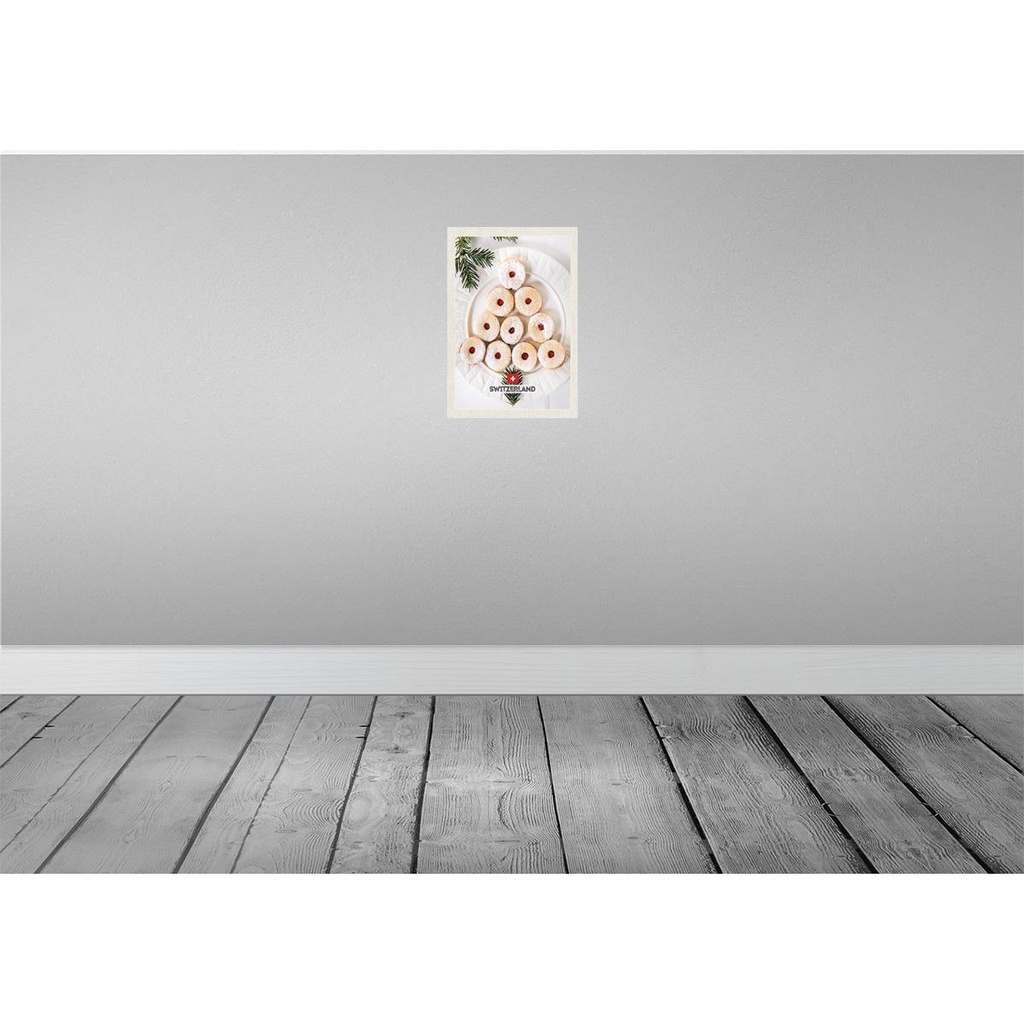 [LA-130537-H] Holzschild 30x20 cm Schweiz Weihnachtsgebäck Marmelade Bildmotiv Reisemotiv Abenteuer Reisen Bild 2