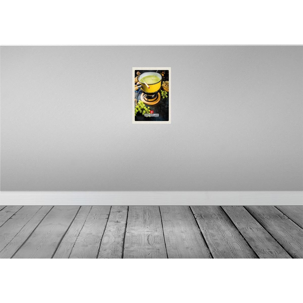 [LA-130543] Blechschild 30x20 cm Schweiz Delikatese Brot Käse Trauben Bildmotiv Reisemotiv Abenteuer Reisen Urlaub Bild 2