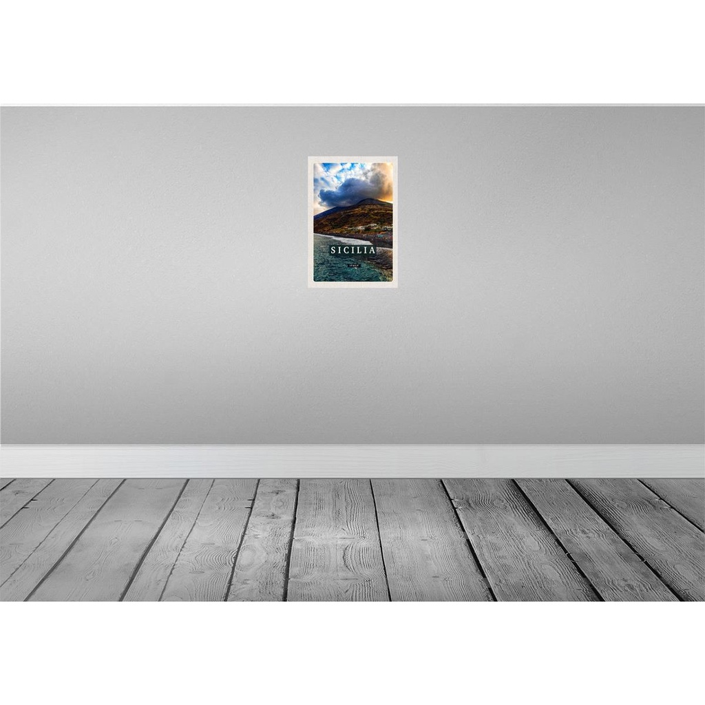 [LA-130550] Blechschild 30x20 cm Sizilien Strand Meer Urlaubsort Trip Bildmotiv Reisemotiv Abenteuer Reisen Urlaub Bild 2