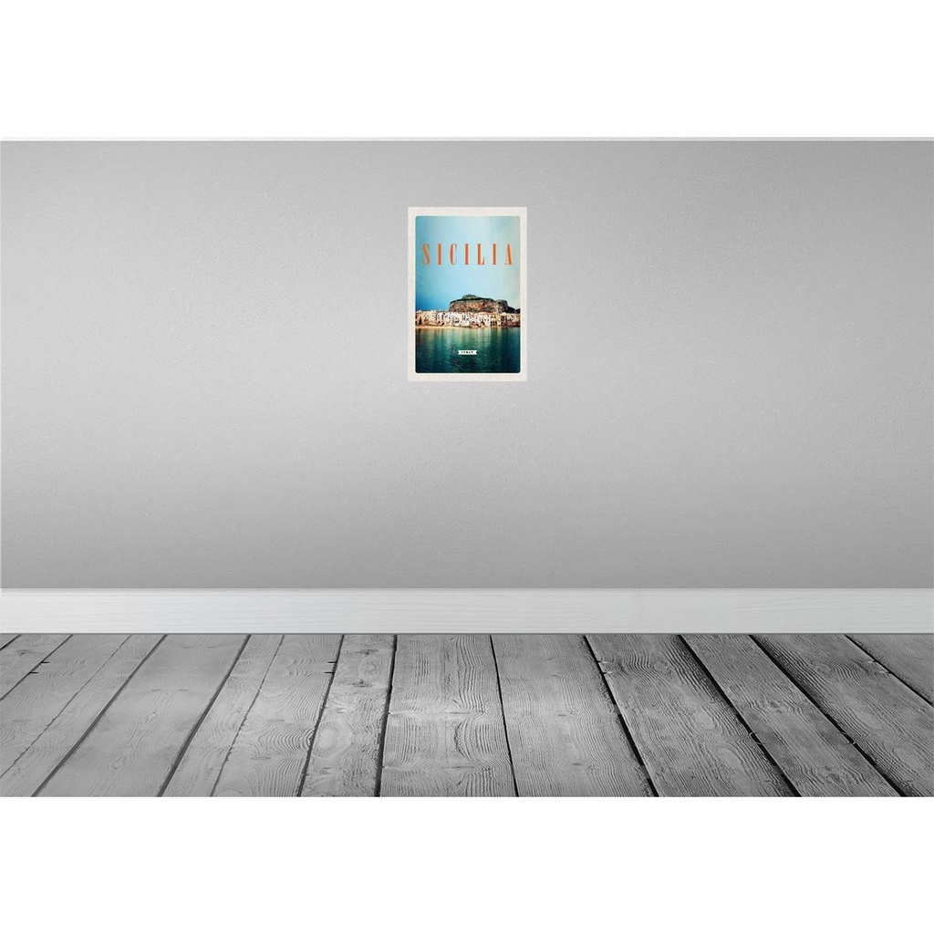 [LA-130553-H] Holzschild 30x20 cm Sizilien Strand Europa Urlaubsort Bildmotiv Reisemotiv Abenteuer Reisen Bild 2