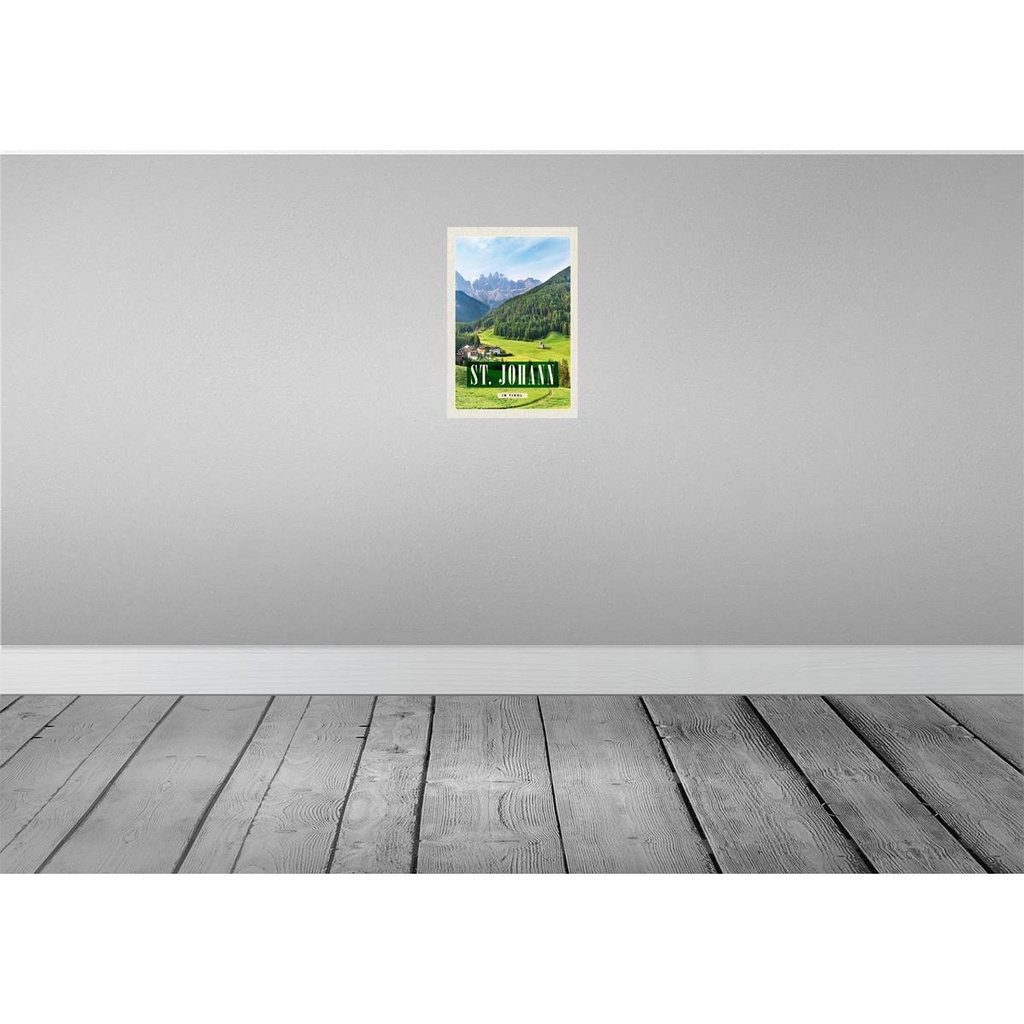 [LA-130565-H] Holzschild 30x20 cm St. Johann in Tirol Sommer Berg Bildmotiv Reisemotiv Abenteuer Reisen Bild 2